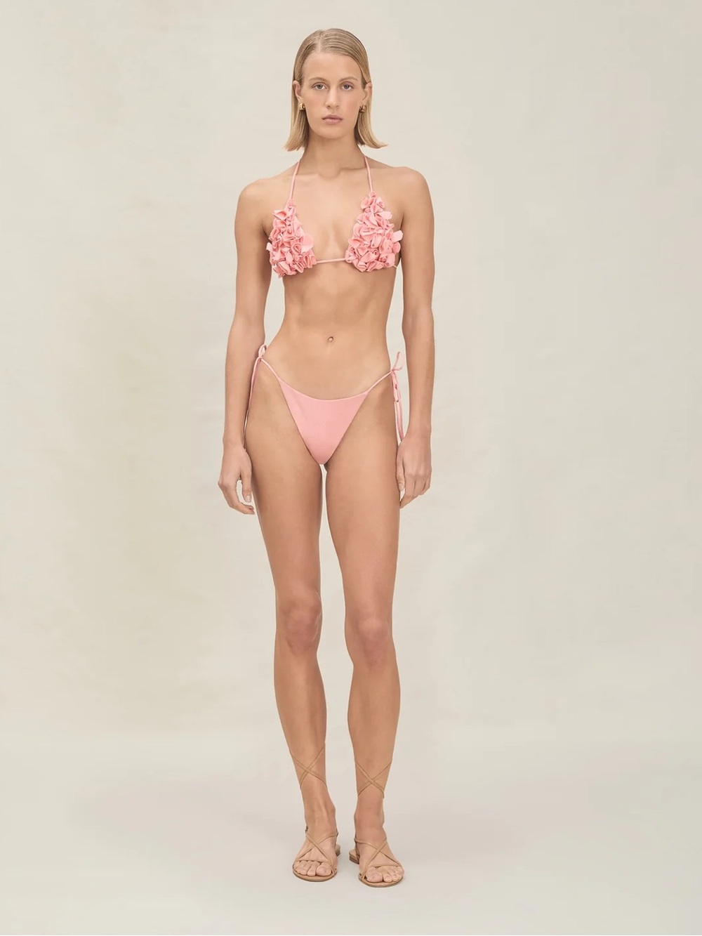 Devon Windsor Lilah top and lio bottom bikini set in peach
